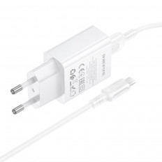 Сетевое зарядное устройство с выходом USB, 3.0А, белый, BA111A Star, с кабелем USB-microUSB, поддержка QC3