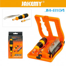 Набор держателя и бит (29 предметов) JM-8104 JAKEMY в наборе: отвертка-держатель, удлинитель 60мм, биты (26шт.), антистатический пинцет