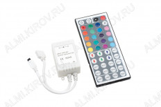 Контроллер для RGB модулей/лент IR-RGB-44-6A, ИК-Пульт (000232) SWG IR; 12V; 6A (2A на канал); размеры 61*35*22мм;