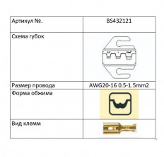 Клещи для обжима неизолированных клемм 0.5-1.5мм BS432121