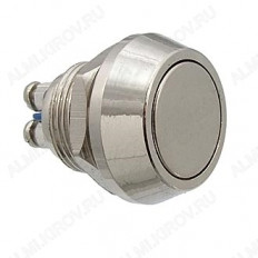 Кнопка антивандальная PBS-28B-2 D-12mm OFF-(ON) (метал.) без фиксации