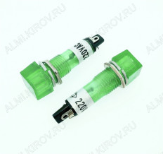 Лампа индикаторная 220V 10.2mm зеленый RWE-201 220VAC; d=10.2mm