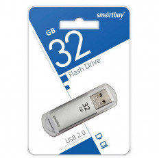 Карта Flash USB 32 Gb колп (V-Cut Silver) SMART BUY с колпачком; USB 2.0