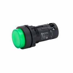 Кнопка зеленая выступающая с подсветкой , 1NO , 220V AC , IP54 , пластик ,MTB7-EW33616 MEYERTEC