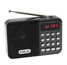 Радиоприемник MK-066U УКВ 88,0-108.0МГц; Bluetooth; USB, AUX; Питание от аккумулятора 18650(в комплекте 1шт; можно установить ещё 1, дополнительно). Зарядка через шнур USB