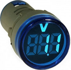Вольтметр цифровой DMS-134 цвет свечения синий (круглый дисплей) RUICHI напряжение (АС) - 20...500 В; диаметр посадочного отверстия 22мм