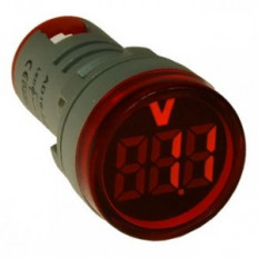 Вольтметр цифровой DMS-135 цвет свечения красный (круглый дисплей) RUICHI напряжение (АС) - 20...500 В; диаметр посадочного отверстия 22мм