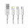 Кабель USB-Multi 3в1 microUSB + Lightning + Type-C белый D22E DENMEN 2.4A, силикон, ...