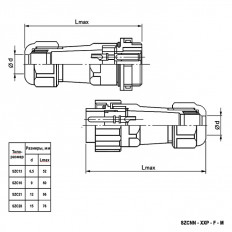 Разъем SZC16 6P-F-M 6pin герметичный