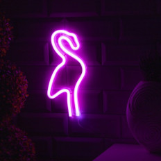 Вывеска неоновая "Фламинго", розовое, 7989796 Luazon Lighting USB