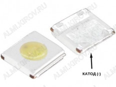 Светодиод SMD 3535; 3.15-3.4V; 350mA; 1W (холодный белый) SMD 3535; 3V; 2pin; широкий: катод(-); для модулей подсветки LED TV