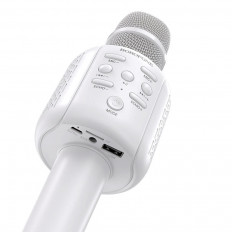 Микрофон BF1 Rhyme белый BOROFONE 60-20000Hz; Bluetooth; динамики; microUSB/AUX(3.5mm)/TF(32Gb)/USB; время работы до 6 ч.; мощность 5W