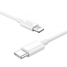Кабель Type-C-Lightning, 1.0м, для зарядки и передачи данных, белый, (X36) HOCO 3.0A, ТПЭ (TPE), быстрая зарядка(PD 18W)