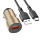 Автомобильное зарядное устройство с выходом USB, 3A, золотой, QC3.0 BZ19A Wisdom с кабелем USB-Type-C