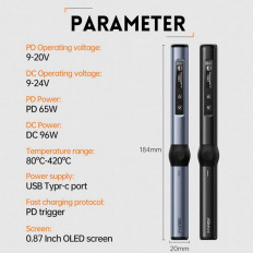 Паяльник с регулятором температуры Fnirsi HS-01 (20VDC; 96W)