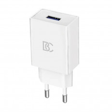 Сетевое зарядное устройство с выходом USB, 2.1А, белое, C43 BC Uвх=100-240VAC; Uвых=DC5V/2.1A