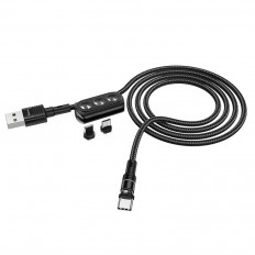 Кабель USB-Multi 3в1, магниты, microUSB + Lightning + Type-C черный U98 HOCO ..., ..., ...