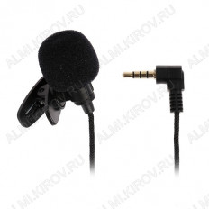 Микрофон петличный RCM-102, разъем 4 pin (для ноутбуков и смартфонов) RITMIX 100-16000Гц, петличный, конденсаторный, всенаправленный, 680 Ом, 52дБ, кабель 1.2м, разъем 3.5мм 4pin, 10г, в комплекте держатель-клипса, ветрозащита