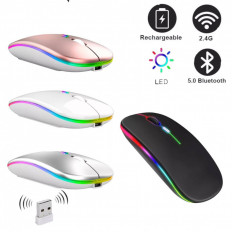 Мышь беспроводная HYD-K8 Silver (RGB подсветка) FaizFull беспроводная; 1600dpi; 3 кнопоки + колесо-кнопка; питание от встроенного аккумулятора