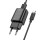 Сетевое зарядное устройство с выходом USB, 2.4А, черный, C134A Solid, с кабелем USB-Type-C;
