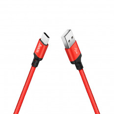 Кабель USB-Type-C, 2.0м, для зарядки и передачи данных, красный, (X14)