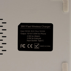 Зарядное устройство беспроводное, 2.1А Z5a белое 3 в 1 15W/10W/7.5W/5W