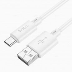 Кабель USB-Type-C, 1.0м, для зарядки и передачи данных, белый, X88 Gratified HOCO 2.4A, ПВХ (PVC), ...