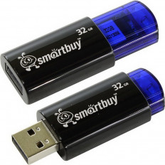 Карта Flash USB 32 Gb колп (Clue Black) SMART BUY с колпачком; USB 2.0