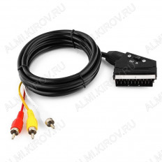 Шнур SCART/3RCA 1.5м ВХОД-ВЫХОД (66-004)