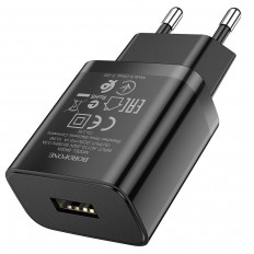 Сетевое зарядное устройство с выходом USB, 2.1A,черное BA52A BOROFONE Uвх=100-240VAC; Uвых=DC5V/2.1A