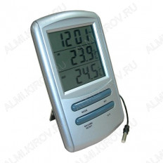 Термометр цифровой TM898T Измерение наружной и внутренней температуры, часы;
