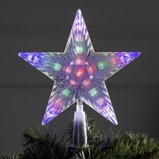 Фигура "Звезда белая ёлочная" Мульти 1077216 Luazon Lighting светодиодная; 18Х18 см, пластик, 2 метра провод, 20LED, Красный 240V