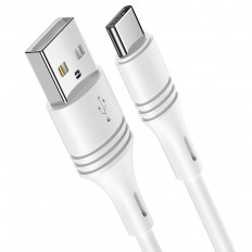 Кабель USB-Type-C, 1.0м, для зарядки и передачи данных, белый, (BX43) BOROFONE 2.4A, ПВХ (PVC), ...