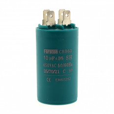 Конденсатор пусковой 10мкФ 450В CBB-60 (К78-17) клеммы TITAN 35x60mm