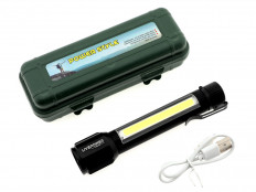 Фонарь аккумуляторный CF12 Live-Power 1LEDx3Watt+ LED COB; ZOOM, зарядка через шнур USB