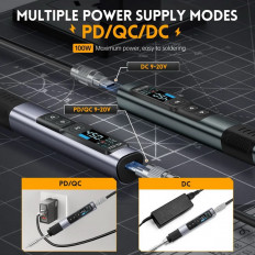 Паяльник с регулятором температуры Fnirsi HS-02B Set4 (20VDC; 100W)