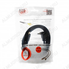 Шнур HDMI шт/HDMI шт 1.8м (ver 1.4) угловой (CC-HDMI490-6) CABLEXPERT Plastic-Gold