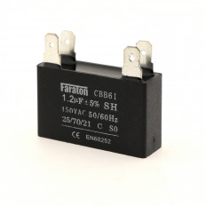 Конденсатор пусковой 1.2мкФ 450В CBB-61 (МБГЧ) клеммы 38x15x25mm; полипропиленовый, прямоугольный корпус