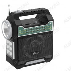 Радиоприемник RPR-444, LED фонарь RITMIX УКВ 88,0-108.0МГц; USB,SD; Питание от аккумулятора/сети 220В, USB-разъем для подзарядки мобильных устройств