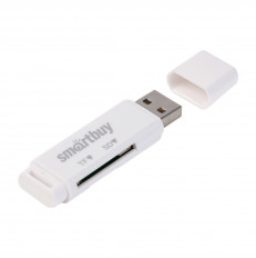 Card Reader SBR-715-W белый Smartbuy USB2.0; поддержка SD, microSD,microSDHC, microSDXC