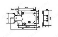Микропереключатель МИ3В ON-(ON) кнопка 2A/220V; 3 pin