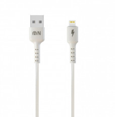 Кабель USB-Lightning, 1.0м, для зарядки и передачи данных, белый, (K-123) FAISON 2.4A, нейлон, ...
