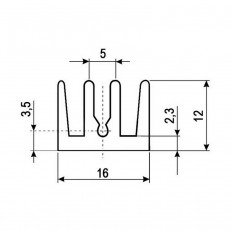 Радиатор 12*16*10mm MINI BLA007-10 алюминий
