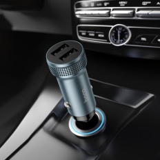 Автомобильное зарядное устройство с выходом 2*USB, 2.4A, Z49 Level, серый