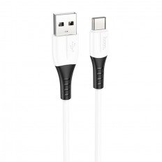 Кабель USB-Type-C, 1.0м, для зарядки и передачи данных, белый, (X82 Silicone) HOCO 3.0A, силикон, ...